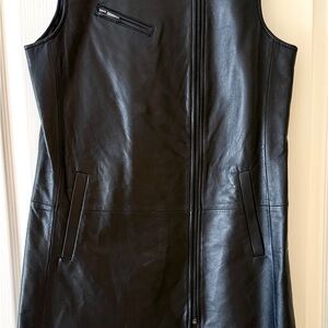 Black Leather Sleeveless dress pp